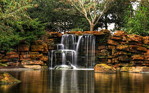 Highfields Park Cascade, Waterfalls wallpaper