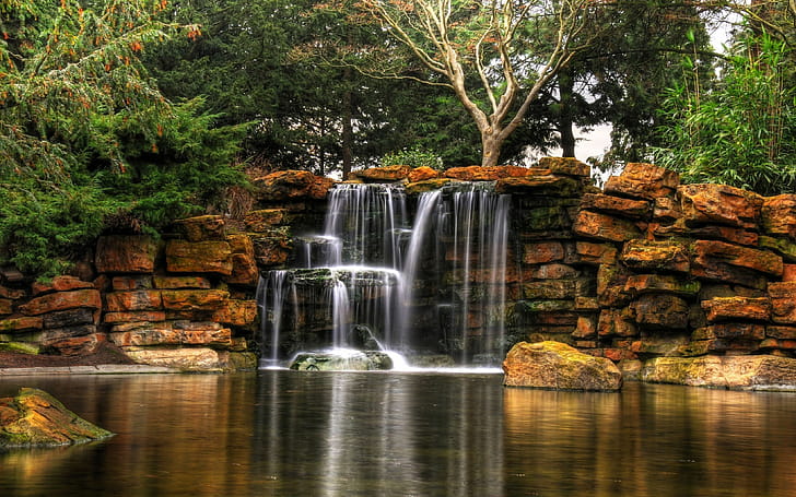 Highfields Park Cascade, Waterfalls wallpaper