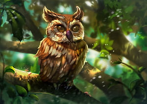 Owl Colorful Art, owl, artwork, digital-art, art, artstation wallpaper