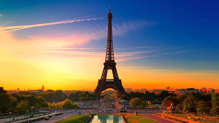 Eiffel Tower, Sunset, Paris, U wallpaper