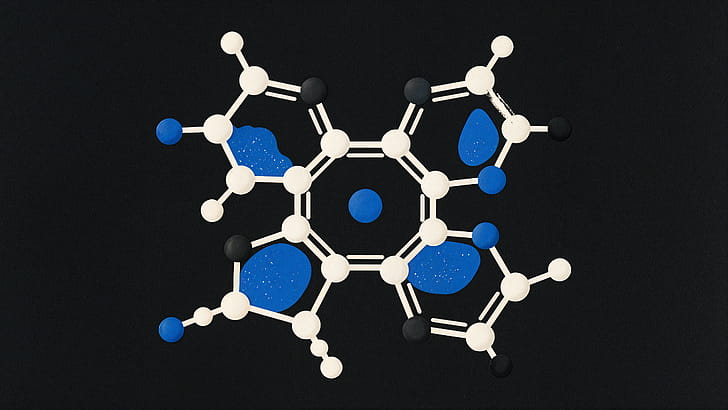 Blue Molecular Structure, Molecular Pattern, Molecule wallpaper