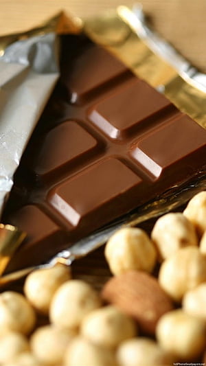 Hazelnuts, Chocolate phone wallpaper