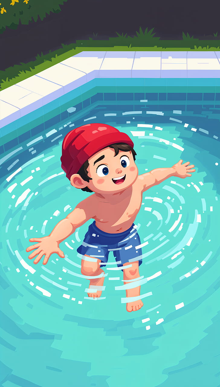 boy, pool phone wallpaper