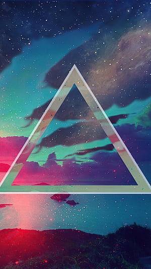 Triangle, Sky, Geometry, Abstract phone wallpaper