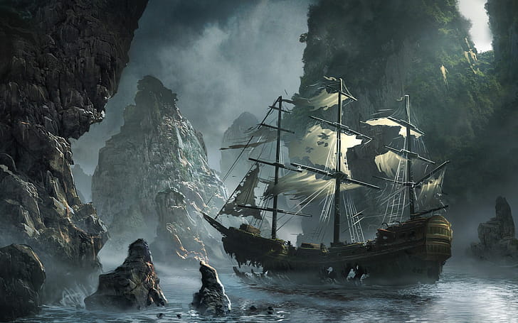 Ship, Fantasy wallpaper