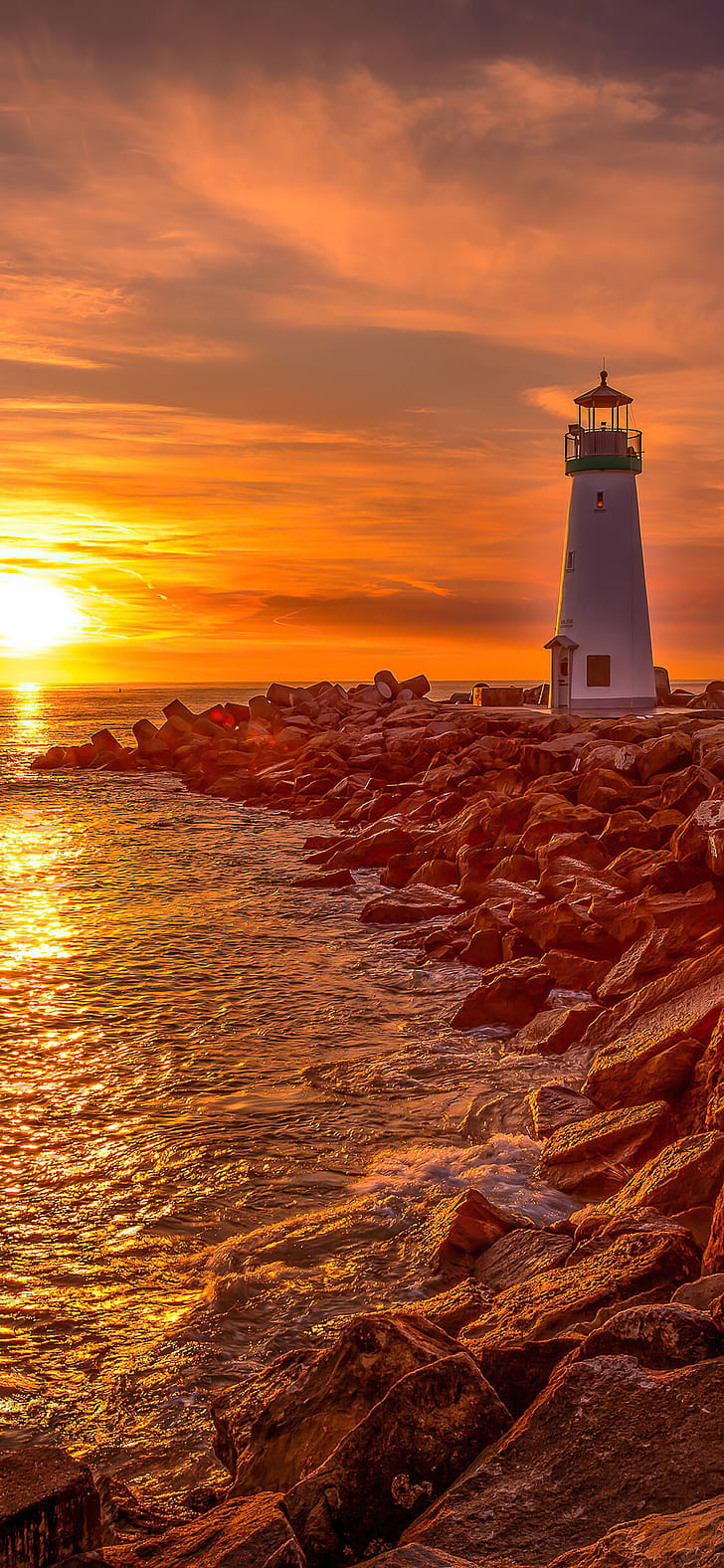 Lighthouse, Sunsets phone wallpaper