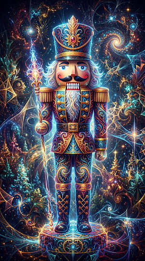 Galactic Nutcracker — Enchanted iPhone, Christmas phone wallpaper