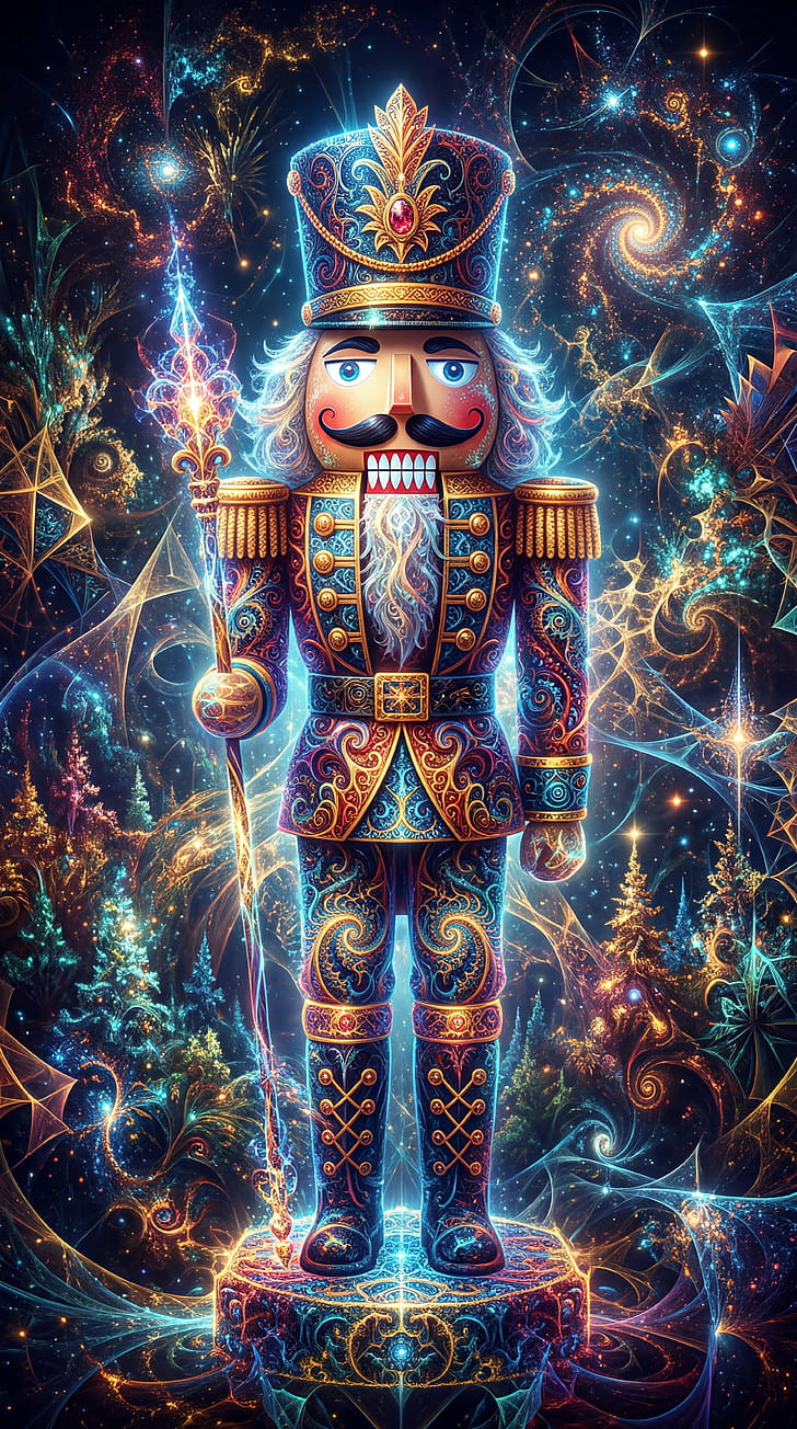 Galactic Nutcracker — Enchanted iPhone, Christmas phone wallpaper