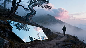 Mirror, Mountain wallpaper
