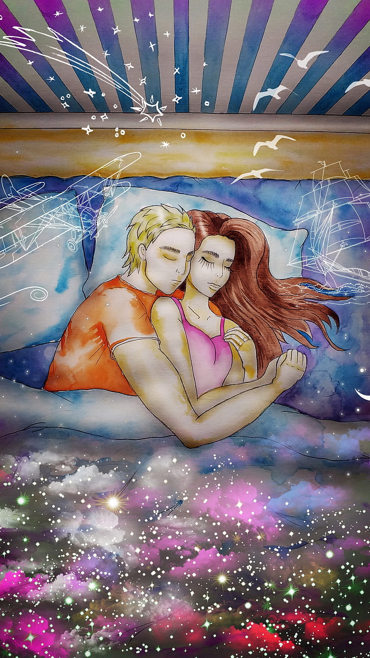 Sleeping, Love Couples phone wallpaper