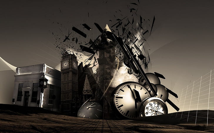 Artistic clock , Creative timekeeping, Unique designs, Expressive visuals wallpaper