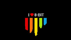 I Love 8 Bit, artist, digital-art, 8-bit wallpaper