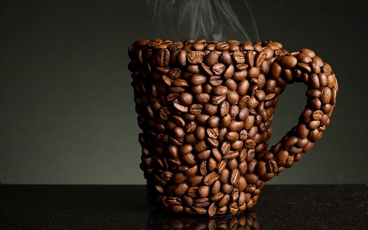 Coffee beans, Cups wallpaper