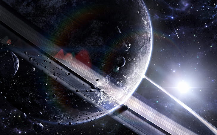Asteroid belt, Outer Space wallpaper
