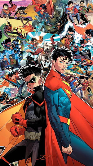 DC Comics, Batman, Superman, Robin (DC Comics), Comic phone wallpaper
