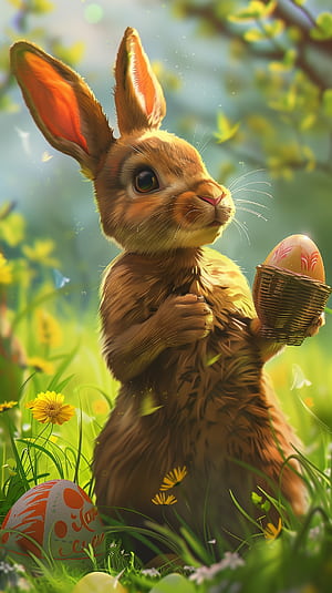 Your  Easter Bunny !, easter bunny, rabbit, Easter, egg, spring phone wallpaper