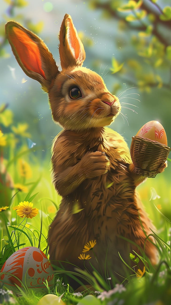 Your  Easter Bunny !, easter bunny, rabbit, Easter, egg, spring phone wallpaper
