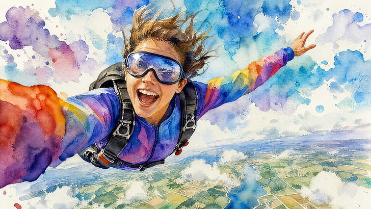 Skydiving Rush - Vivid fall wallpaper
