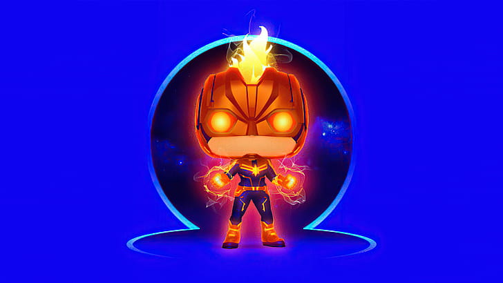 Captain Marvel Chibi , captain-marvel, superheroes, artwork wallpaper
