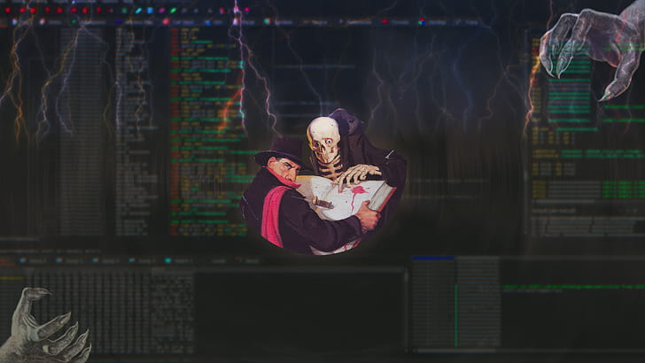 The Ghost Coders, programming, code, terminal, hacker, computer, artist, artwork, digital-art wallpaper