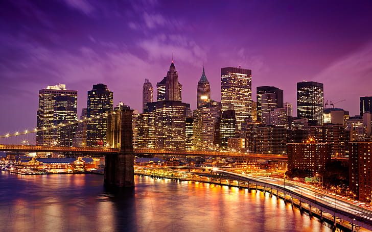 Brooklyn Bridge, Sunset, wallpaper