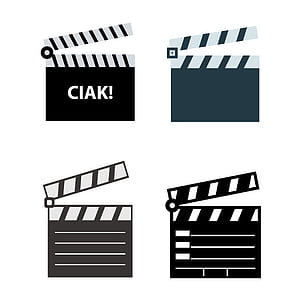 Clapperboard set, White background, Vector art phone wallpaper