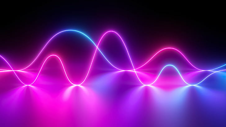 Waves, Neon wallpaper