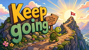 Keep Going:   Motivational, Turtle, Path, Mountain wallpaper