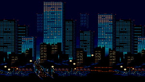 City Buildings Lights 8 Bit, city, buildings, lights, 8-bit wallpaper