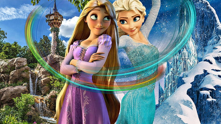 Elsa, Rapunzel wallpaper
