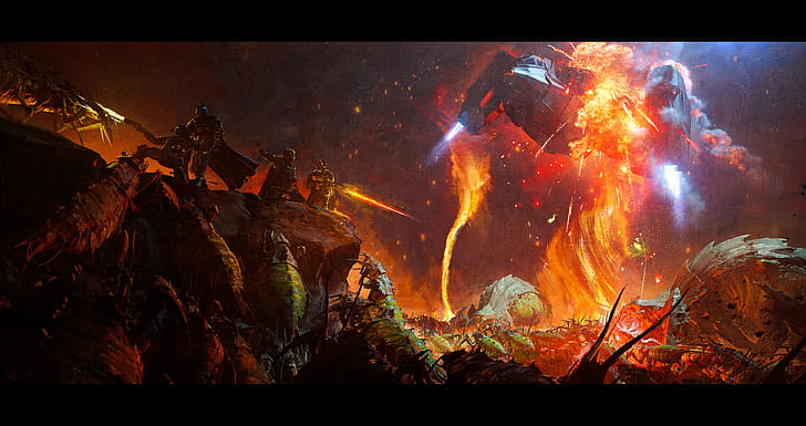 Extraction failed, Pelican - 1 going down !, Helldivers, Helldivers 2, Sci Fi, alien, war wallpaper