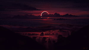 Angular Eclipse , eclipse, artist, artwork, digital-art, deviantart wallpaper