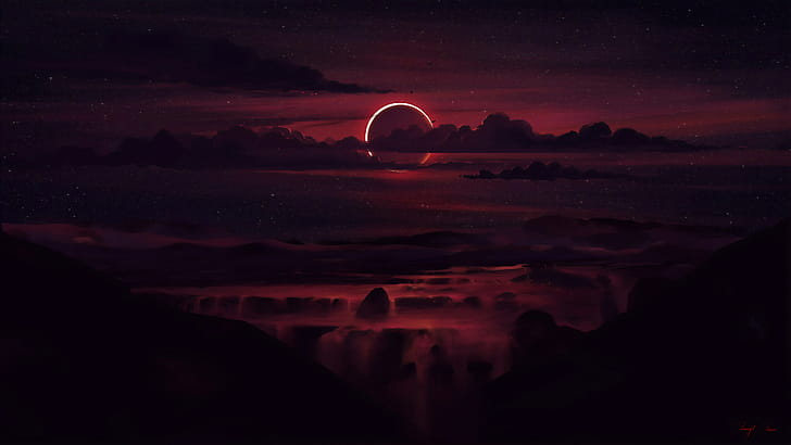 Angular Eclipse , eclipse, artist, artwork, digital-art, deviantart wallpaper