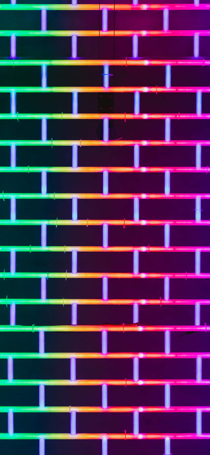 Bricks, Neon phone wallpaper