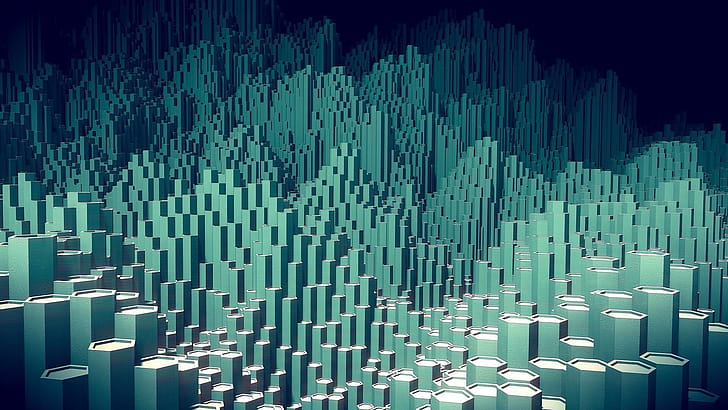 Pentagonal prisms, Geometry wallpaper