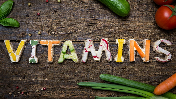 Vitamins as organic molecules, Nutritional elements wallpaper