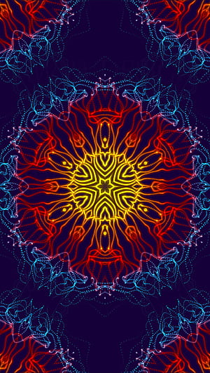 Abstract flower pattern, Optical illusions phone wallpaper