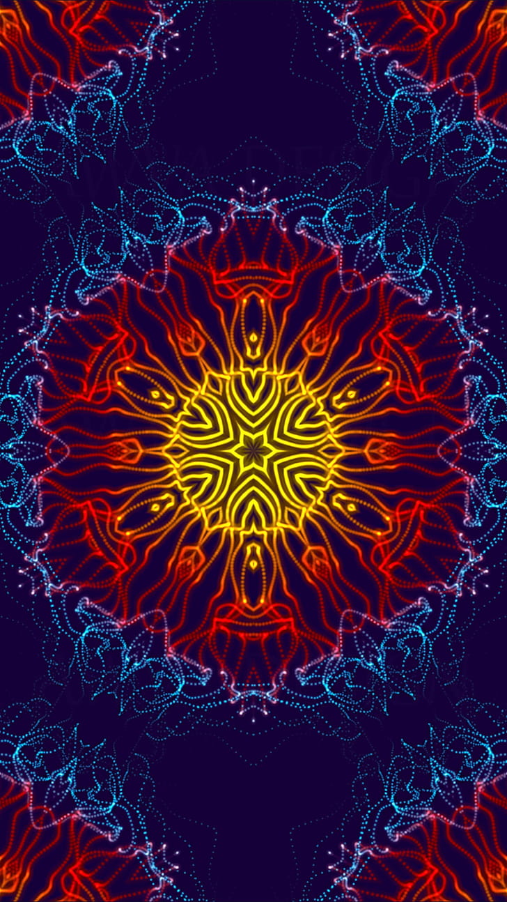 Abstract flower pattern, Optical illusions phone wallpaper