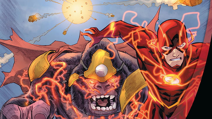 Flash vs. Gorilla Grodd —  Quad  Comic, Comic, Flash wallpaper