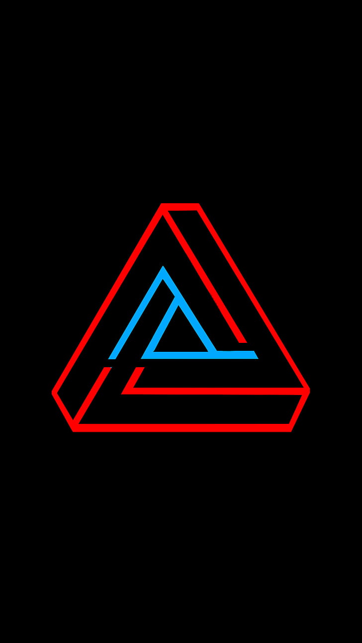 Impossible triangle , Optical illusion, Creative patterns, Mind-bending art phone wallpaper