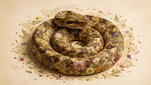 Blooming Ball Python —, Snake, Flower wallpaper