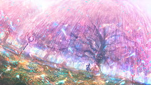 Anime, tree wallpaper