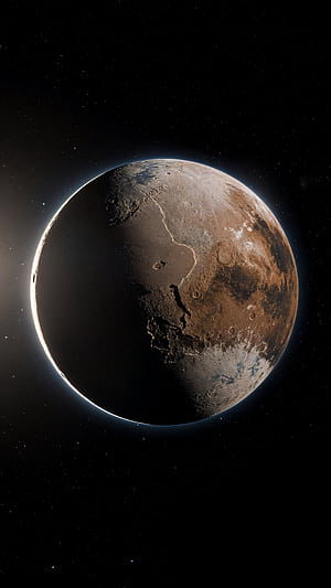 Pluto Nightscape | Pluto: Distant Dawn | Pluto - Dwarf Planet, planet, space phone wallpaper