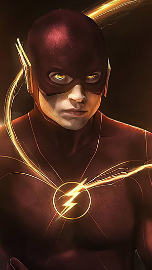 Flash, DC Comics, Lightning bolt symbol, Abstract background phone wallpaper