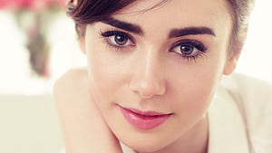 Lily Collins Closeup Face, lily-collins, celebrities, girls, closeup wallpaper