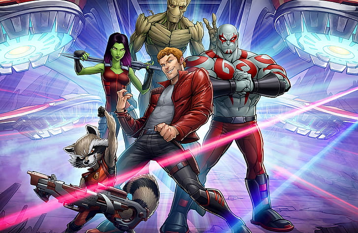 Gamora, Groot, Comics, Marvel wallpaper