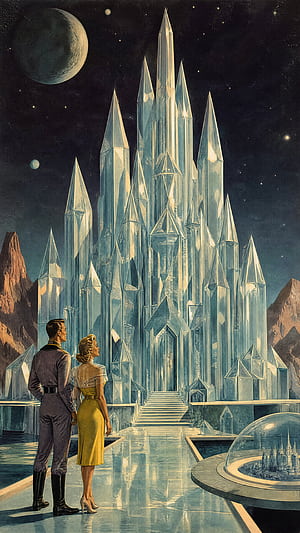 Celestial Crystal Castle — iPhone phone wallpaper