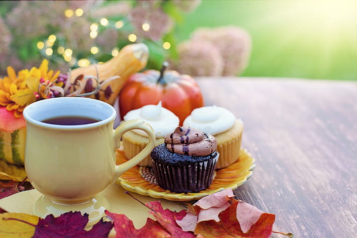 Coffee, Muffins wallpaper