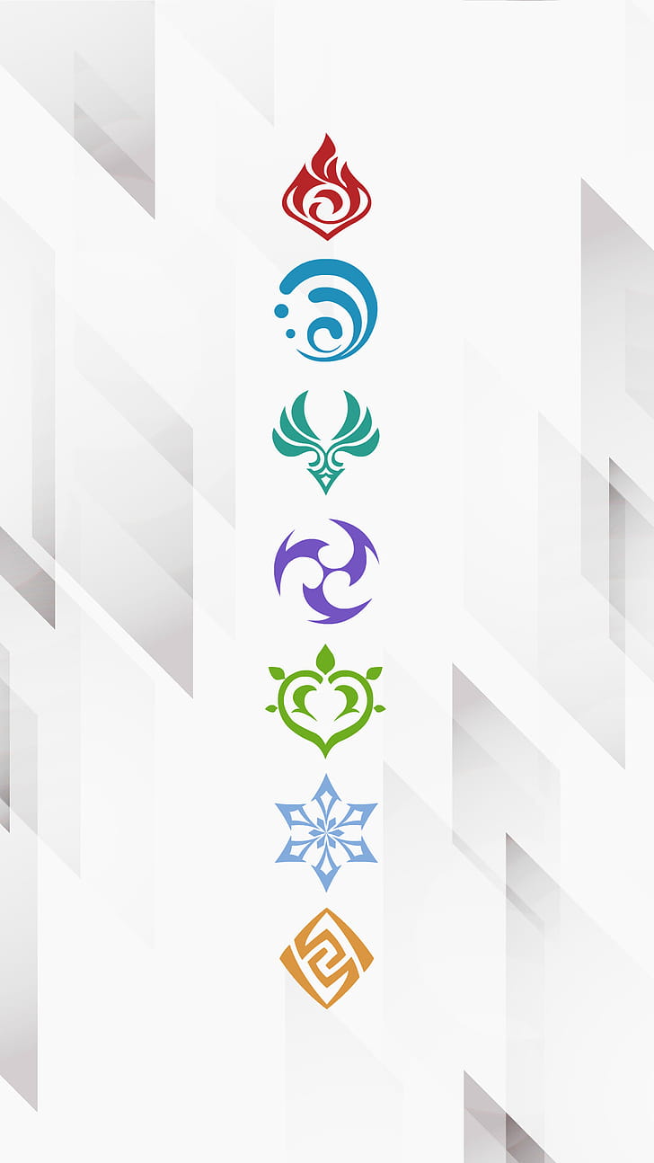 Elements, Genshin Impact phone wallpaper