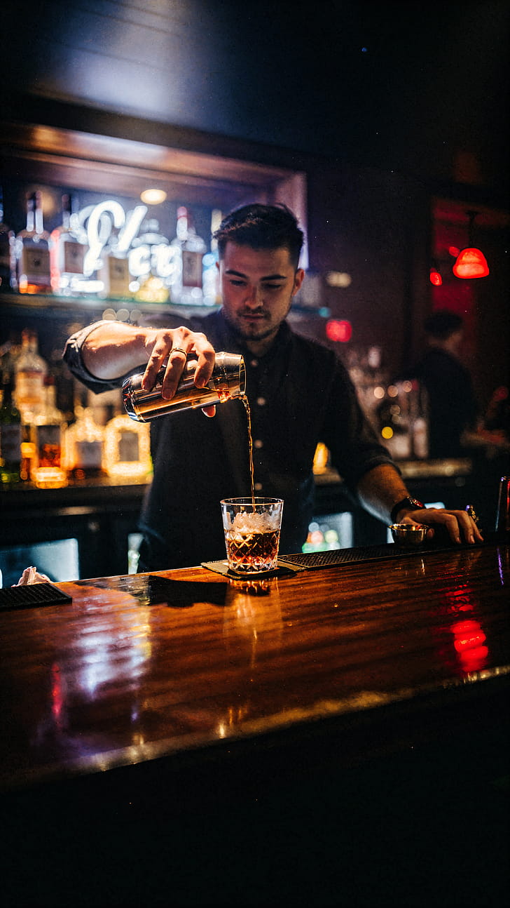 Midnight Pour — Bartender iPhone, Cocktail, Drink phone wallpaper